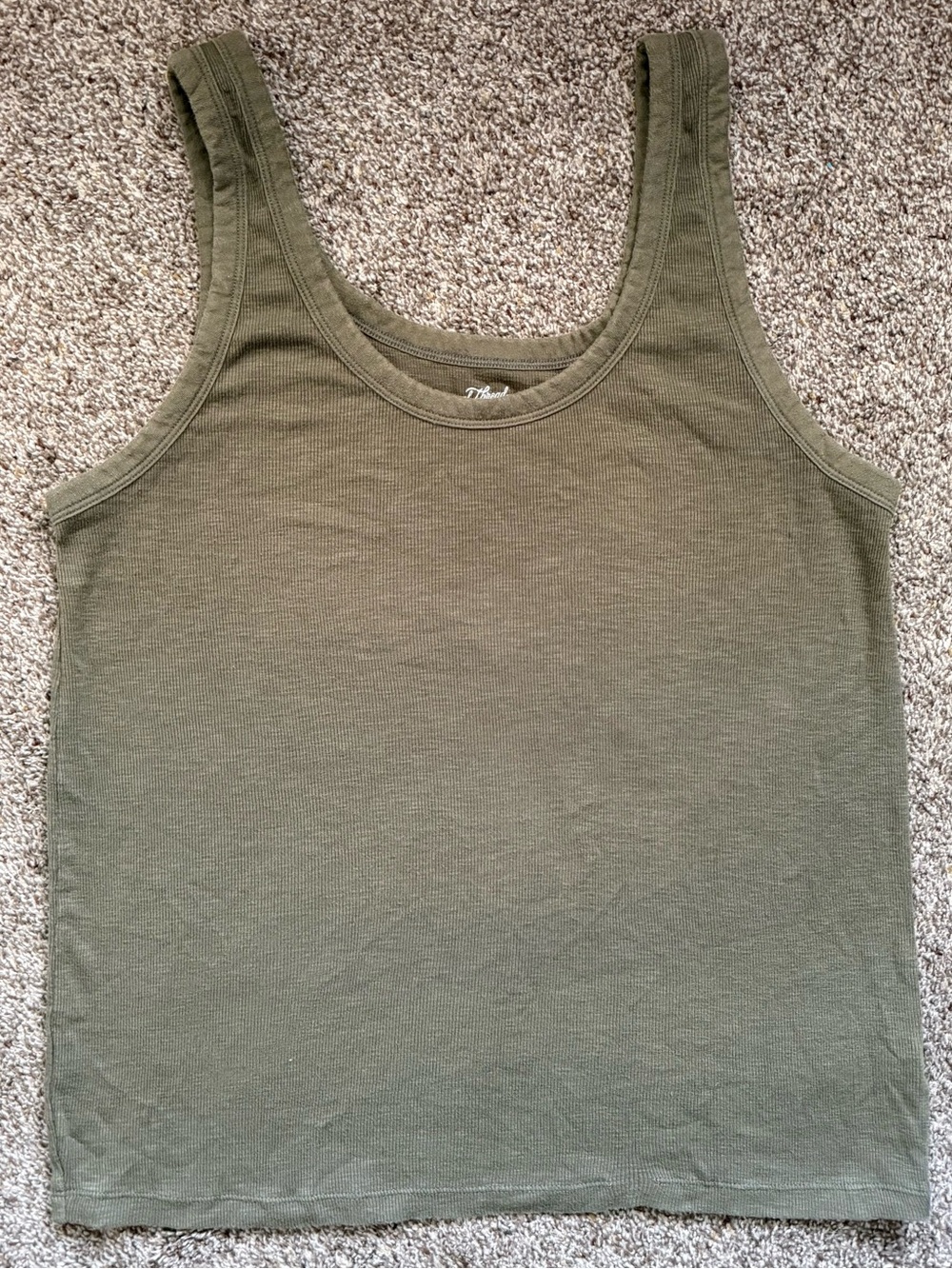 Universal Thread Olive Ribbed Scoop Neck Tank